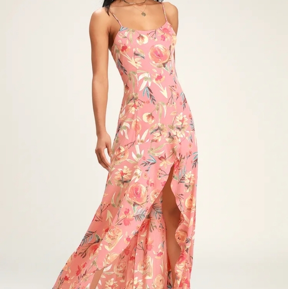 Lulus Dresses & Skirts - Lulus Blush High Low Floral Maxi